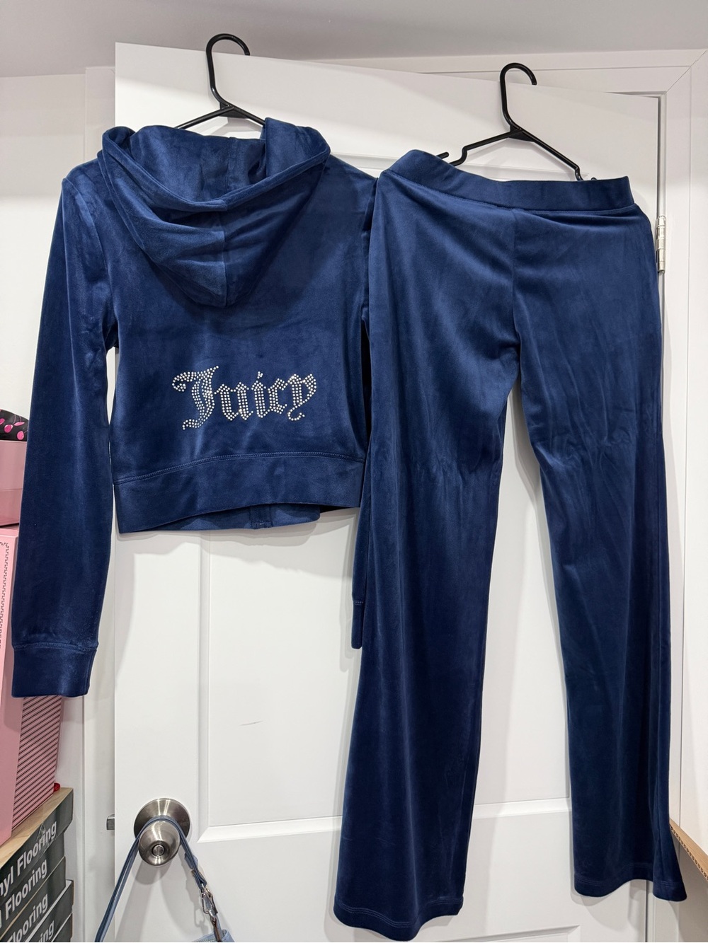 Juicy Couture Atlantic Navy Velour Hoodie & Pants Set